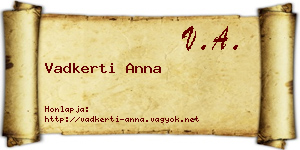 Vadkerti Anna névjegykártya